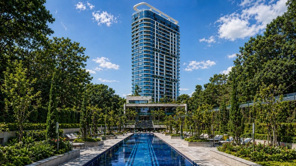 Tower with infinity pool